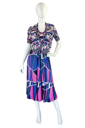 1970s French Pretty Print Dress & Jacket