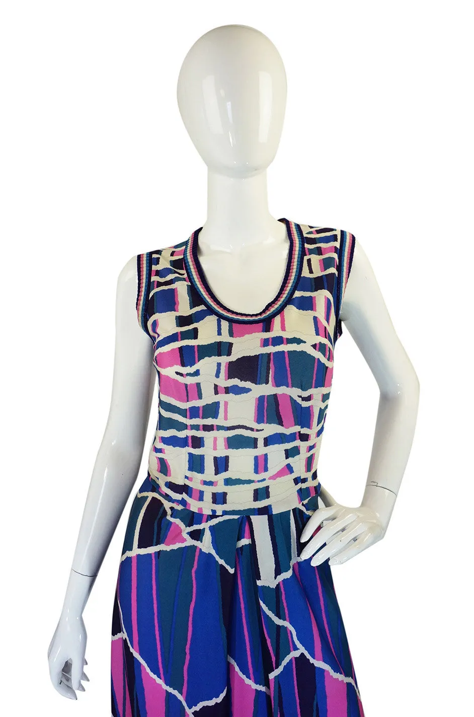 1970s French Pretty Print Dress & Jacket