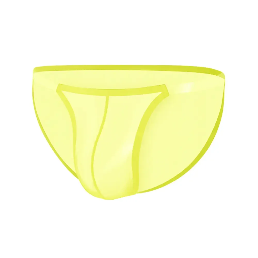 Adannu Men's High-Waisted Ultra-Thin 0.01mm Transparent Mesh Briefs