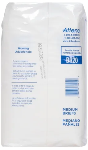 Attends BR20 Poly Brief, Medium Pack of 24