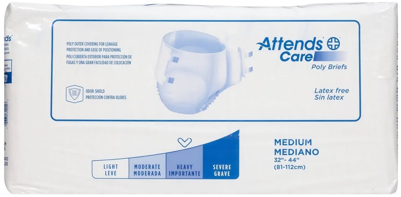 Attends BR20 Poly Brief, Medium Pack of 24