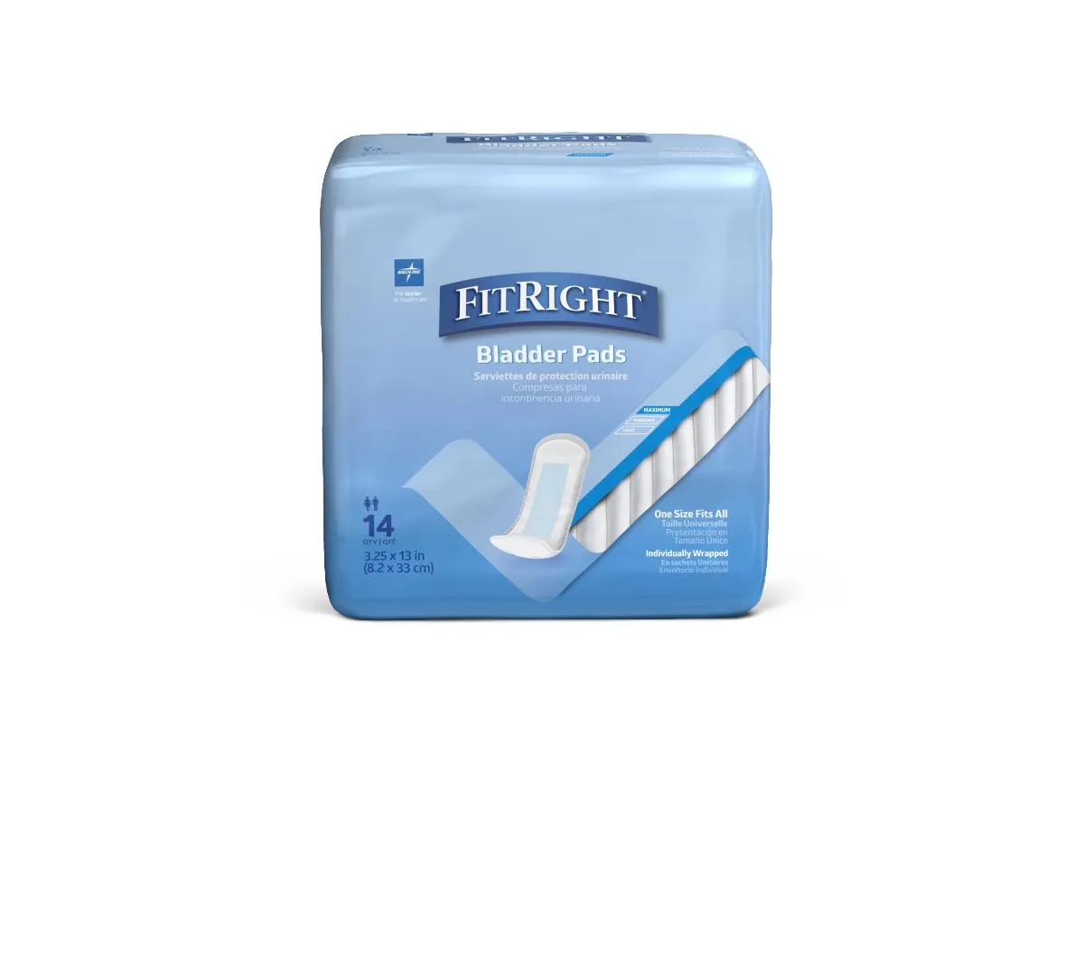 Bladder Control Pads Maximum, 3.25" x 13, (Case of 126)