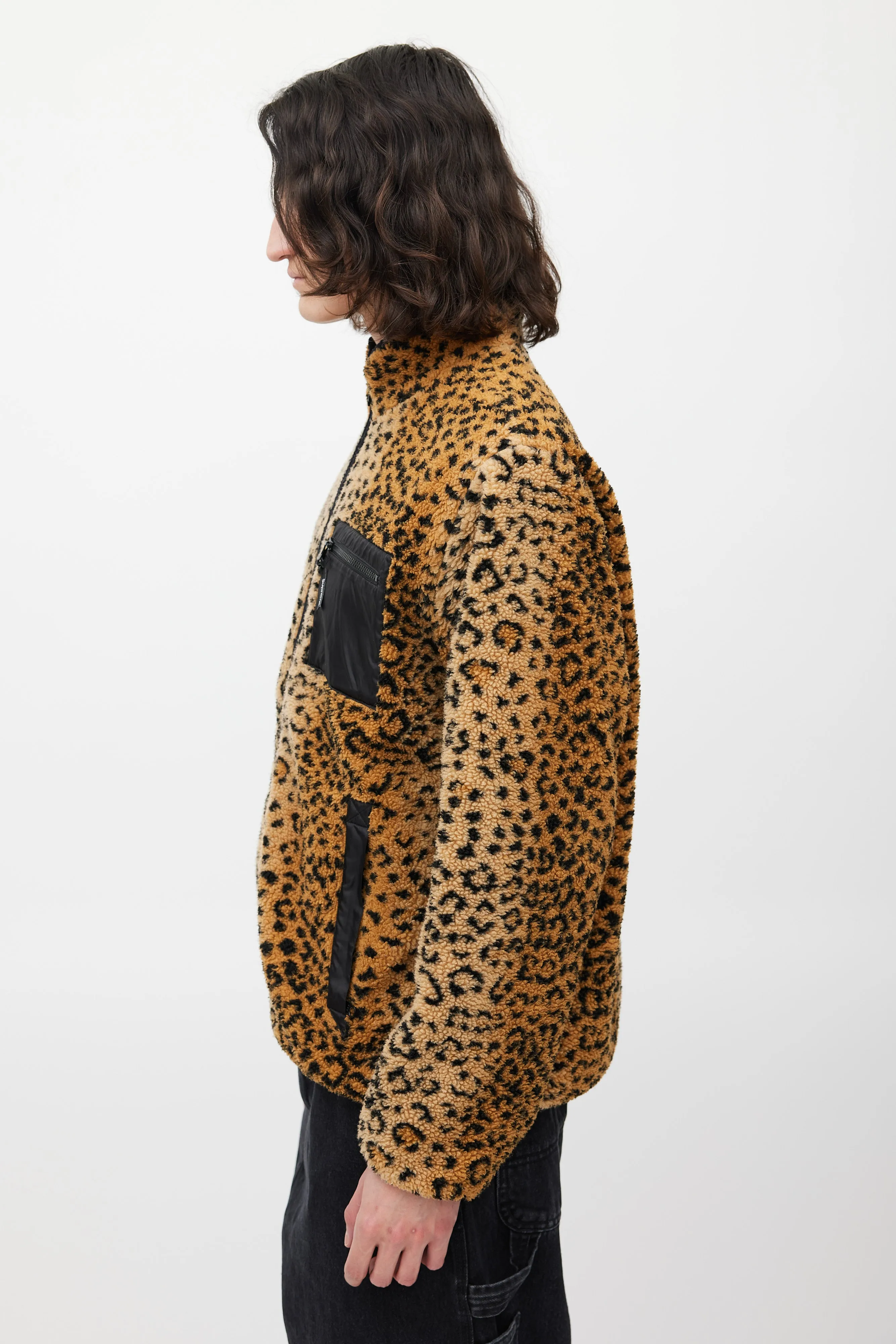 Brown & Black Reversible Fleece Jacket
