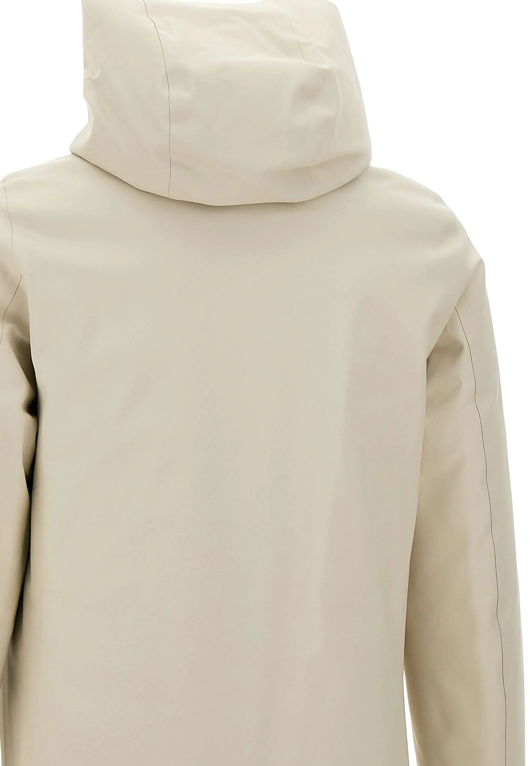 Cream Hooded Waterproof Parka