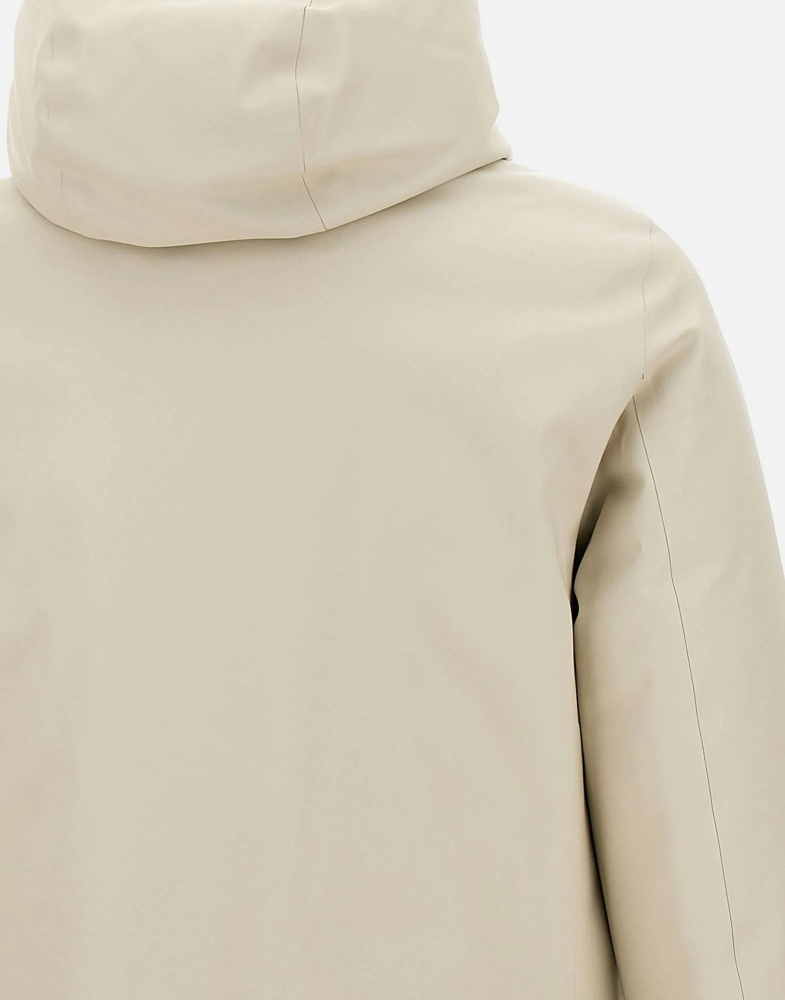 Cream Hooded Waterproof Parka