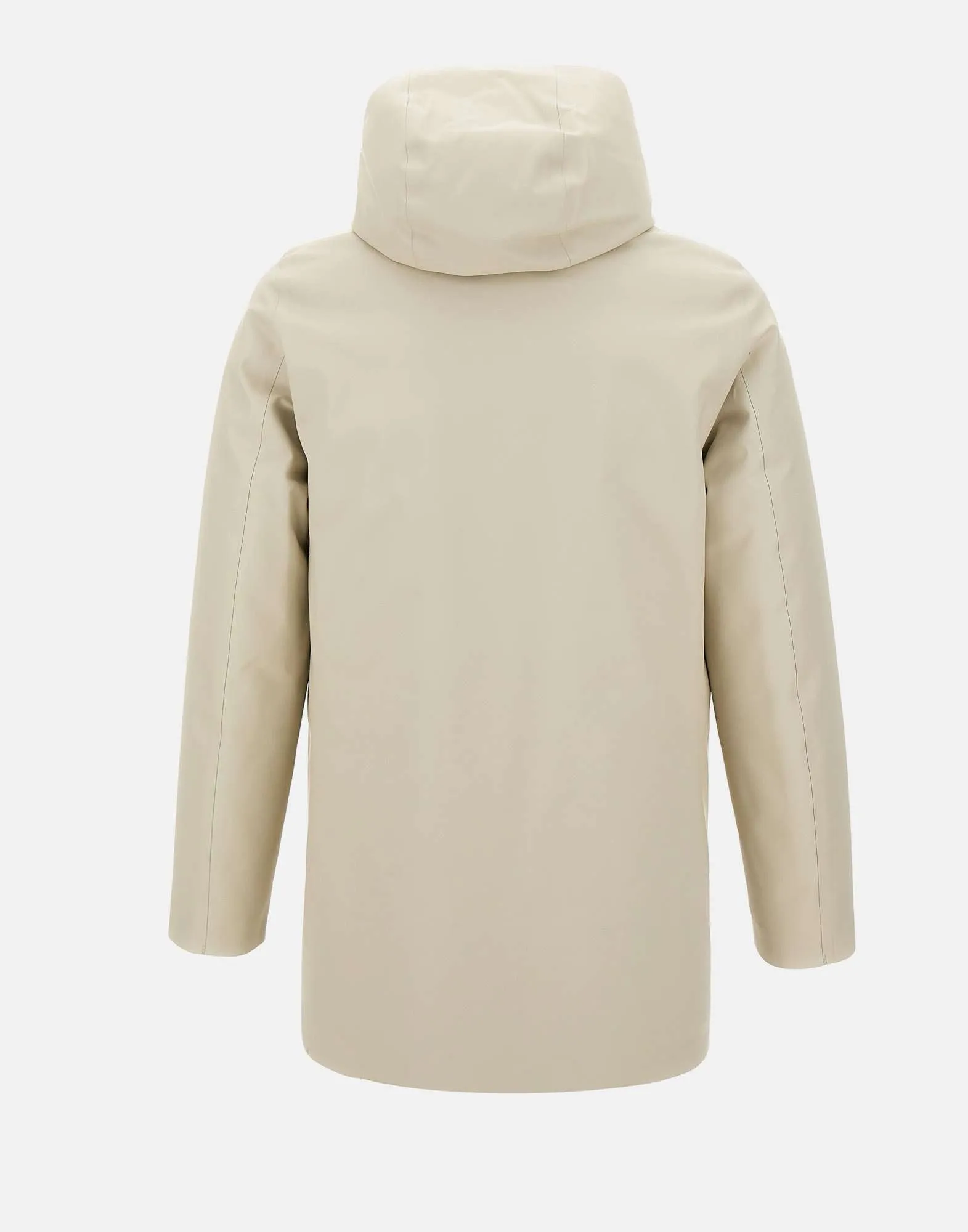 Cream Hooded Waterproof Parka