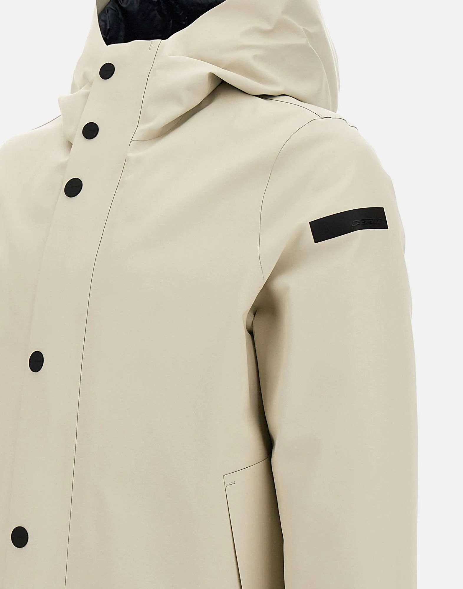 Cream Hooded Waterproof Parka