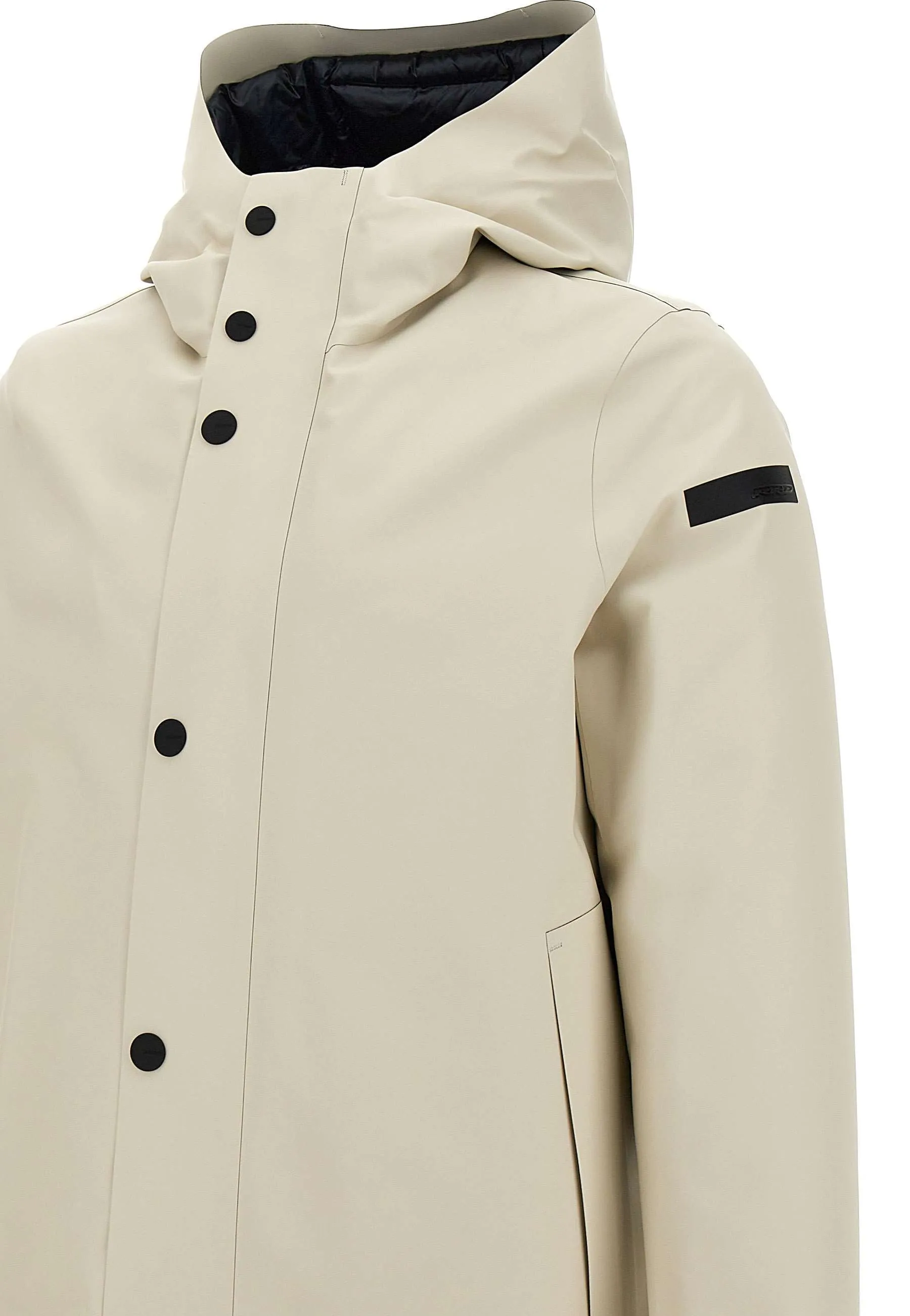 Cream Hooded Waterproof Parka