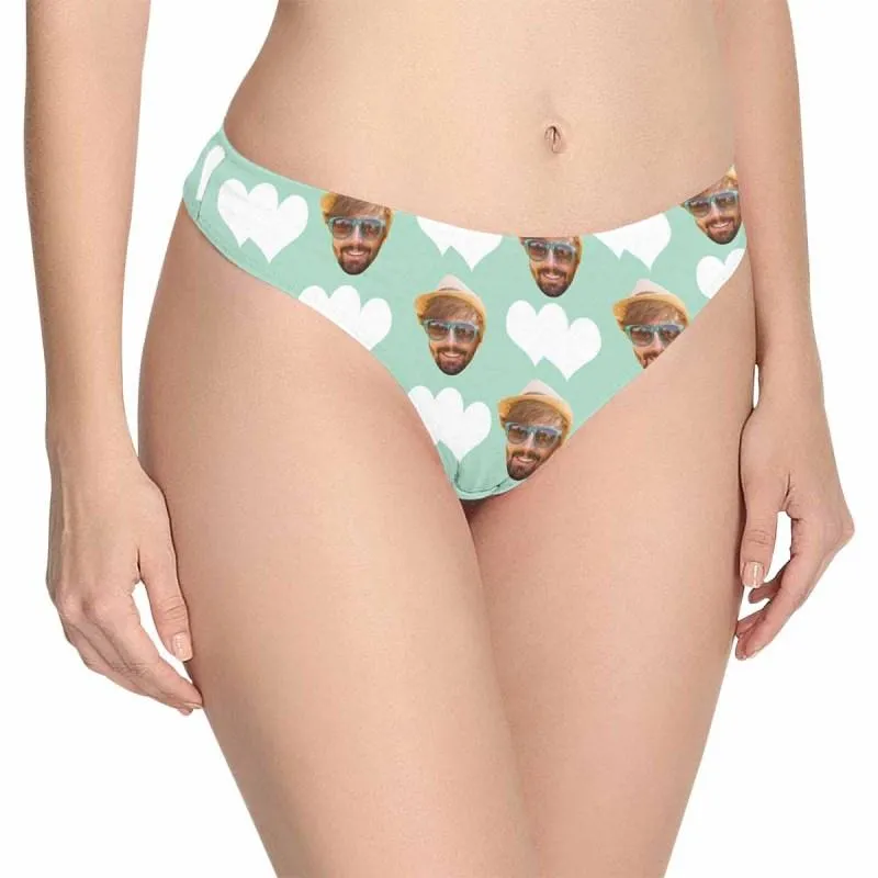 Custom Face Underwear for Her Personalized Love Heart Women's Panties Classic Thongs Lingerie Valentine Gift for Her