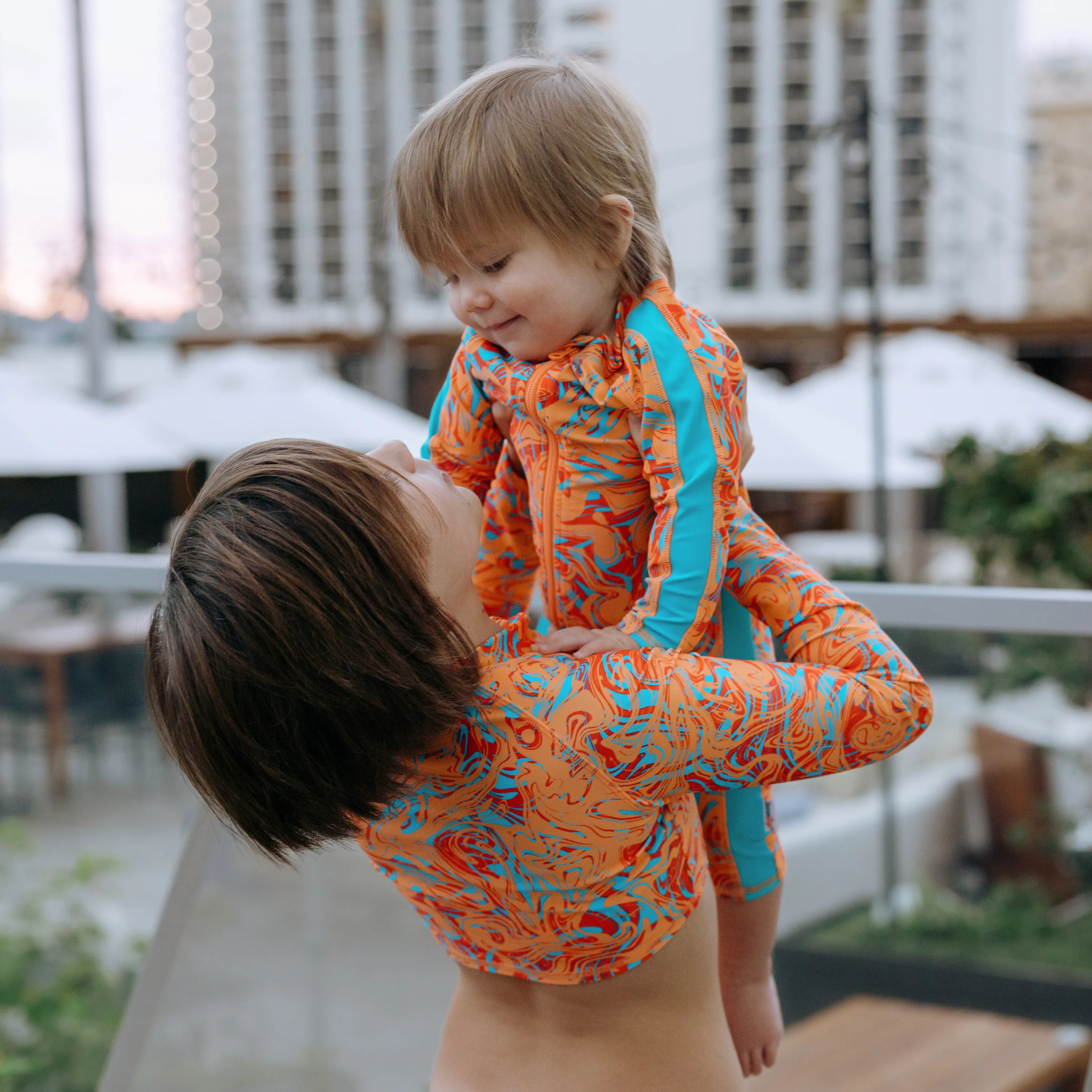 Girls Long Sleeve Crop Rash Guard | "Swirl"
