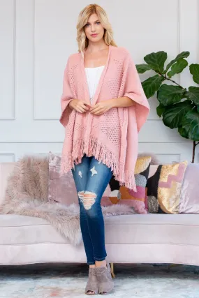 HDF2519PK - PINK SOFT FRINGE SHAWL