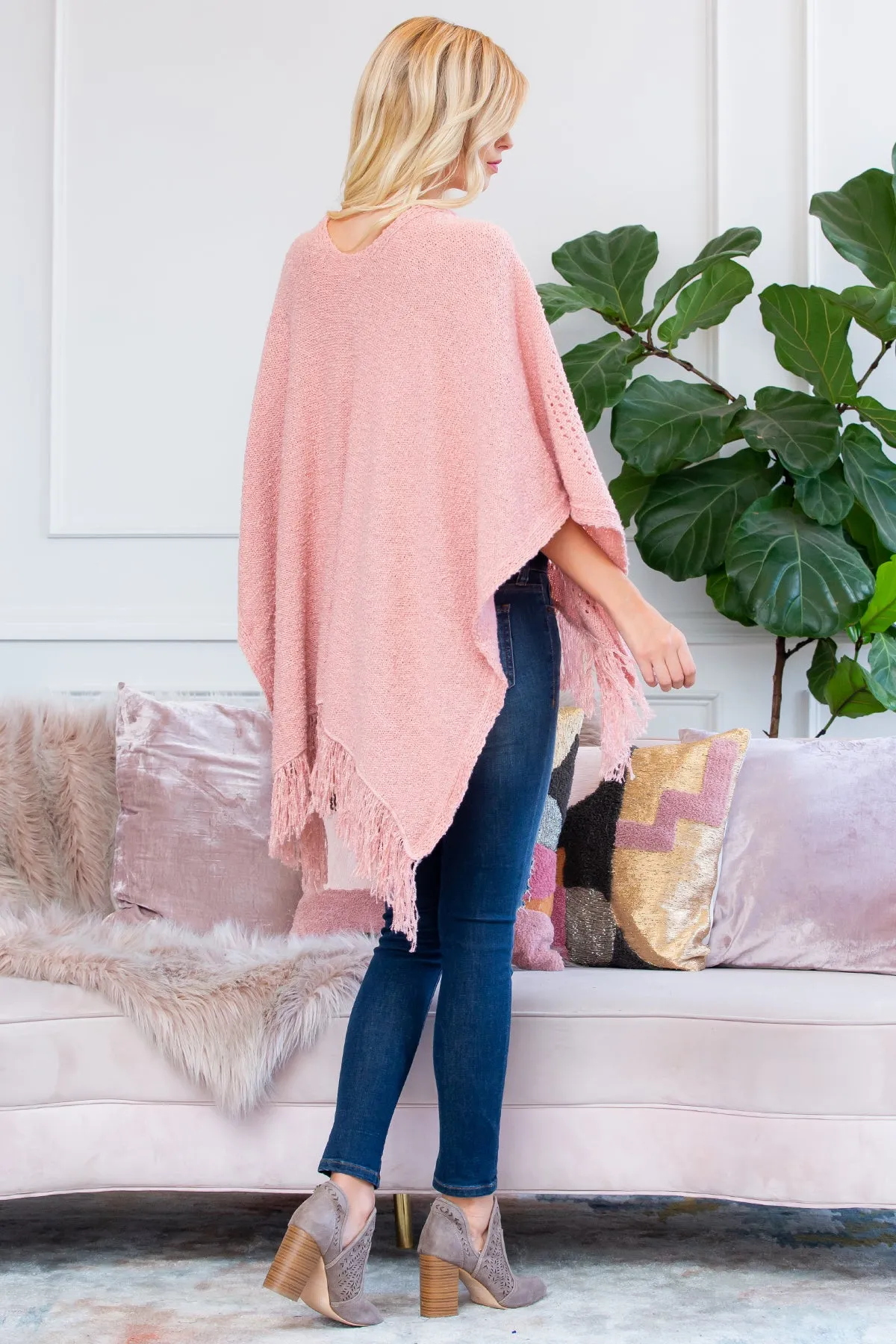 HDF2519PK - PINK SOFT FRINGE SHAWL