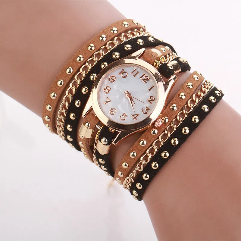 Hot Sale Summer Style Contrast Color Luxury Casual Watch Leather Bracelet Watch Wristwatch Women Watches Quartz Watch