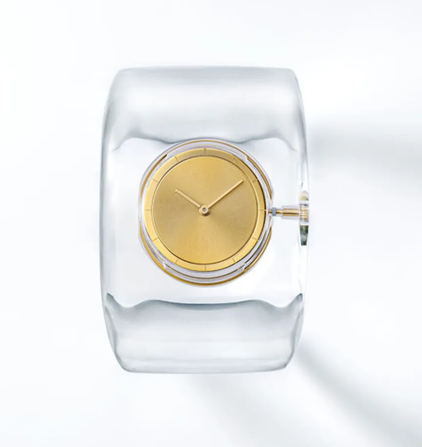 Issey Miyake O-Bold 2023 model wrist watch bangle NYAS001 Gold Toujin Yoshioka