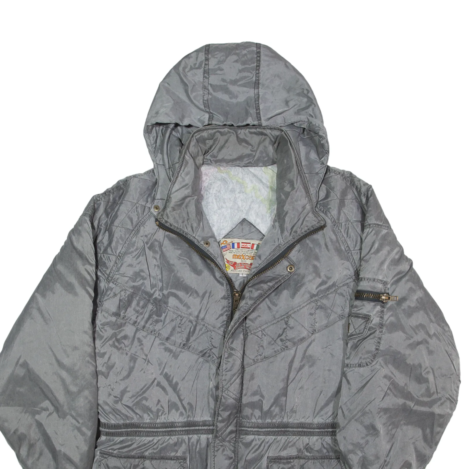MEXCAN Insulated Parka Coat Grey Mens L