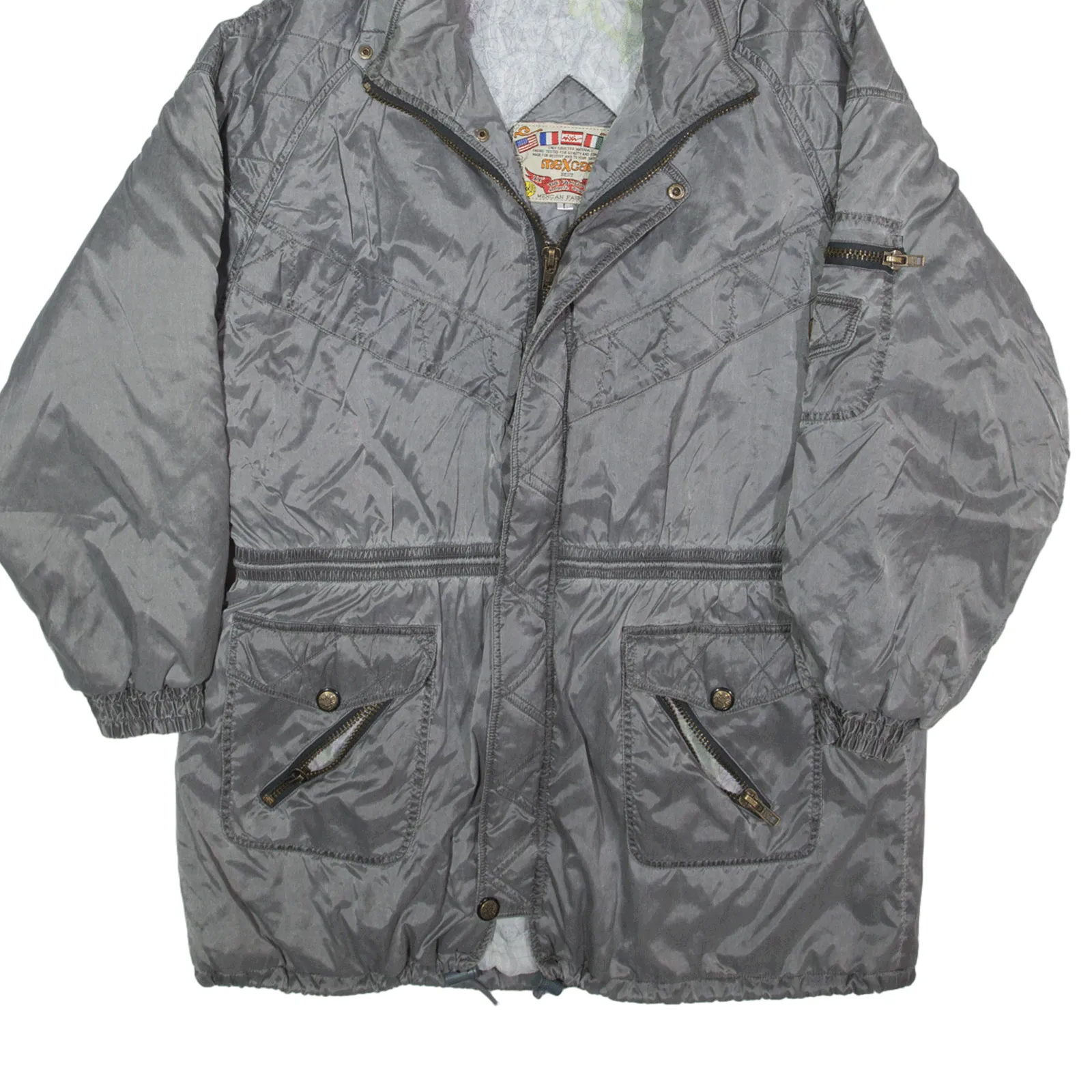 MEXCAN Insulated Parka Coat Grey Mens L