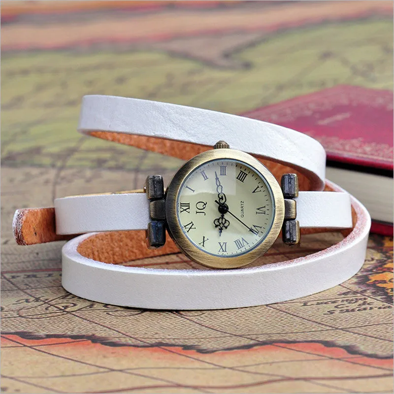 New Arrival Vintage Women Watch Genuine Cow Leather Fashion Wrap Quartz Watch Ladies Wrist Watch Clock Relogio Feminino