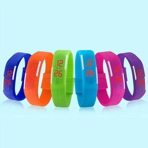 New Fashion Sport LED Watch Candy Color Silicone Rubber Touch Screen Digital Watches Waterproof Wristwatch Dress Bracelet