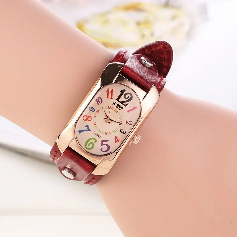New Fashion Vintage Leather Bracelet Watch Women Wristwatch Ladies Quartz Watch Dress Watch