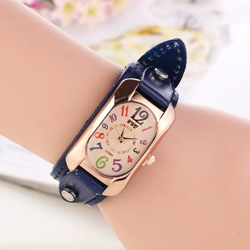 New Fashion Vintage Leather Bracelet Watch Women Wristwatch Ladies Quartz Watch Dress Watch