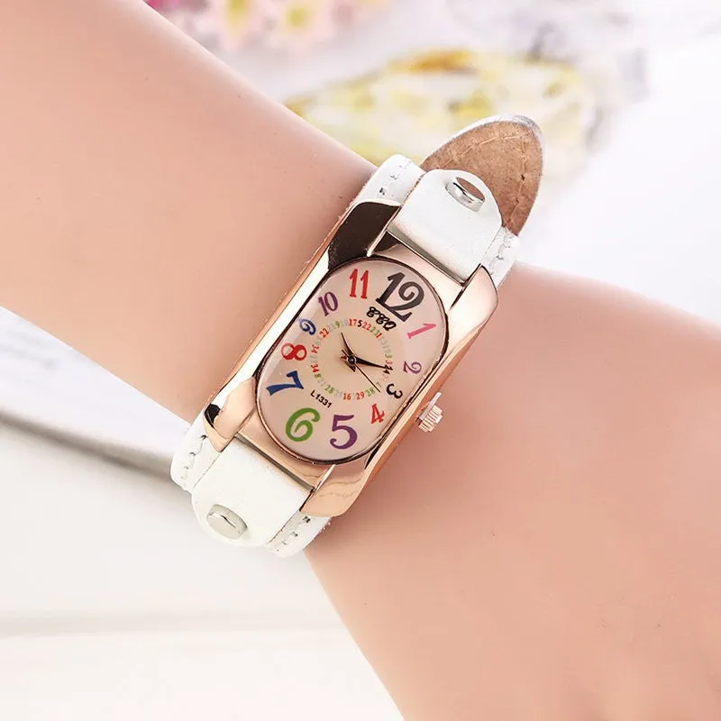 New Fashion Vintage Leather Bracelet Watch Women Wristwatch Ladies Quartz Watch Dress Watch