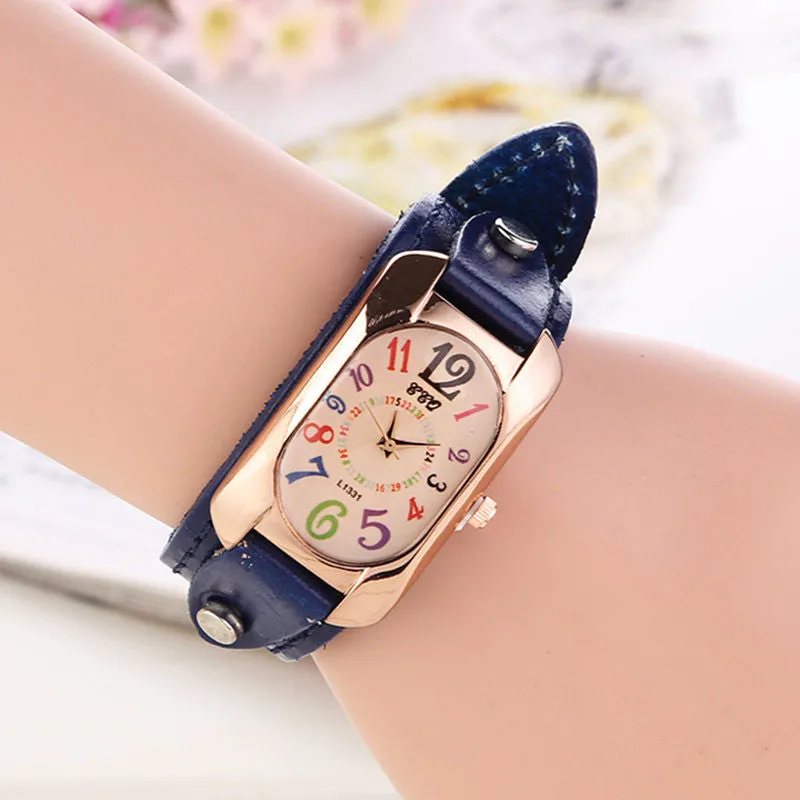 New Fashion Vintage Leather Bracelet Watch Women Wristwatch Ladies Quartz Watch Dress Watch