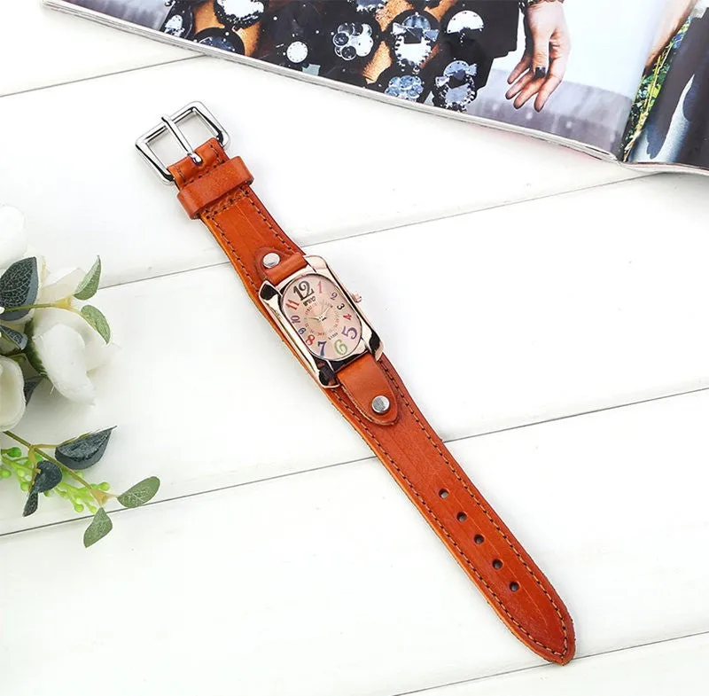 New Fashion Vintage Leather Bracelet Watch Women Wristwatch Ladies Quartz Watch Dress Watch