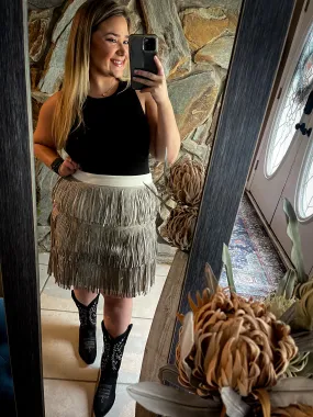 Rhinestone Fringe Skirt