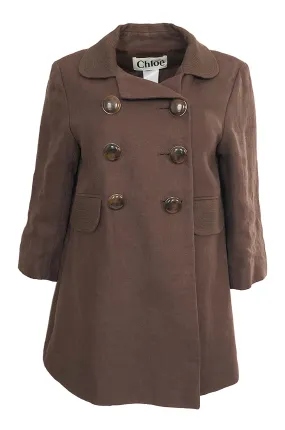 Spring 2007 Chloe Runway Baby Doll Aubergine Linen Jacket