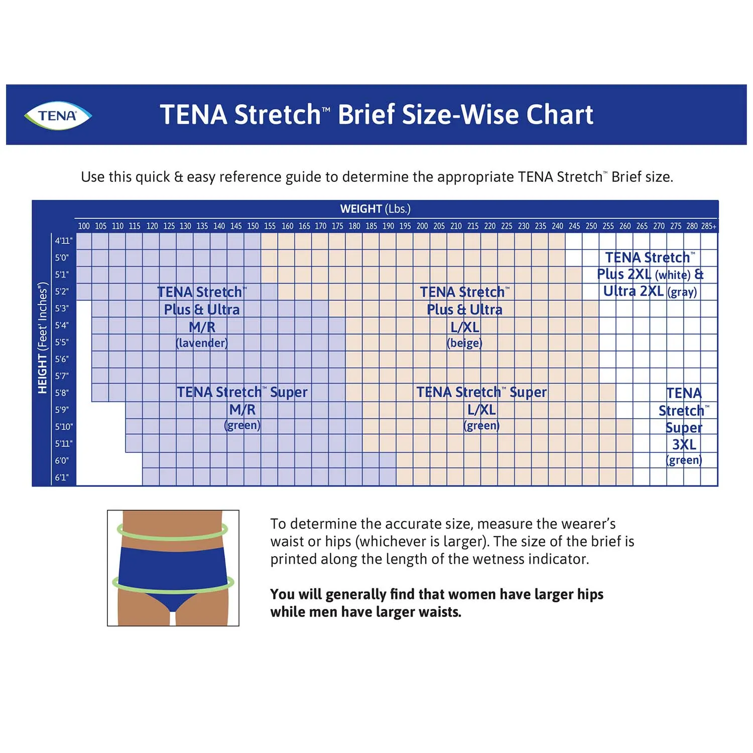 TENA Stretch Plus Incontinence Brief 41"- 64", Moderate Absorbency, Unisex, Large/X-Large