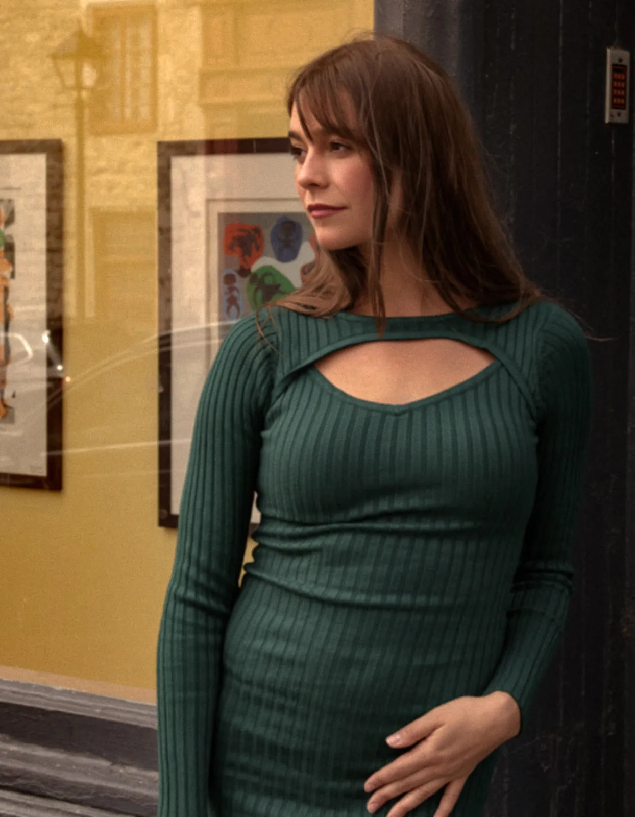 Vestido Maddy Dress Ribbed Knitted Cut-Out Detail