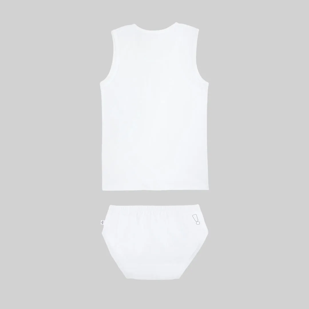 White Underwear & Vest Set