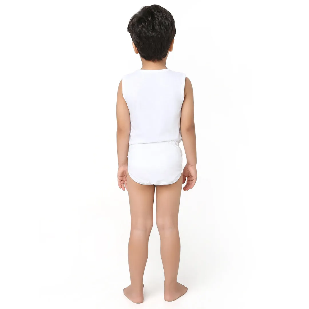 White Underwear & Vest Set